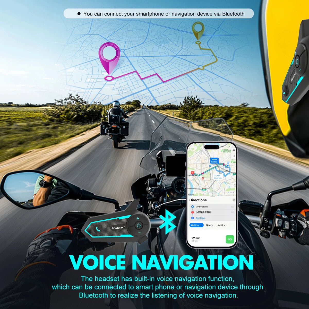 Motorcycle Helmet Bluetooth Headset RGB Walkie-Talkie S6 Helmet Bluetooth Headset Qst