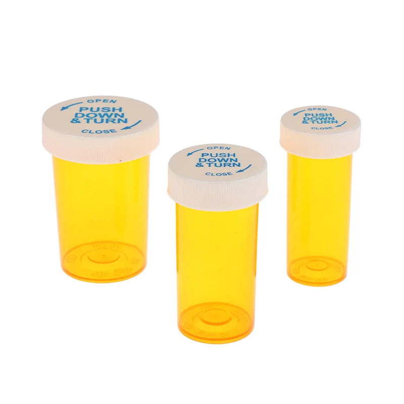 5-Pack Child-Resistant Pill Bottles – Travel Medicine Vials Pill Storage Bottles Qst