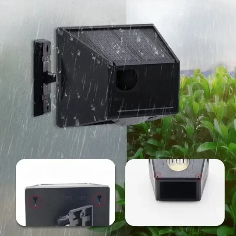 Solar Motion Sensor Alarm Light Remote Control Animal Deterrent Solar Security Light Qme