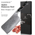 DASHWAY 6.5" Damascus Steel Bone Chopper Knife – G10 Handle Damascus Kitchen Knife Qst Bone Chopper 6.5 inch