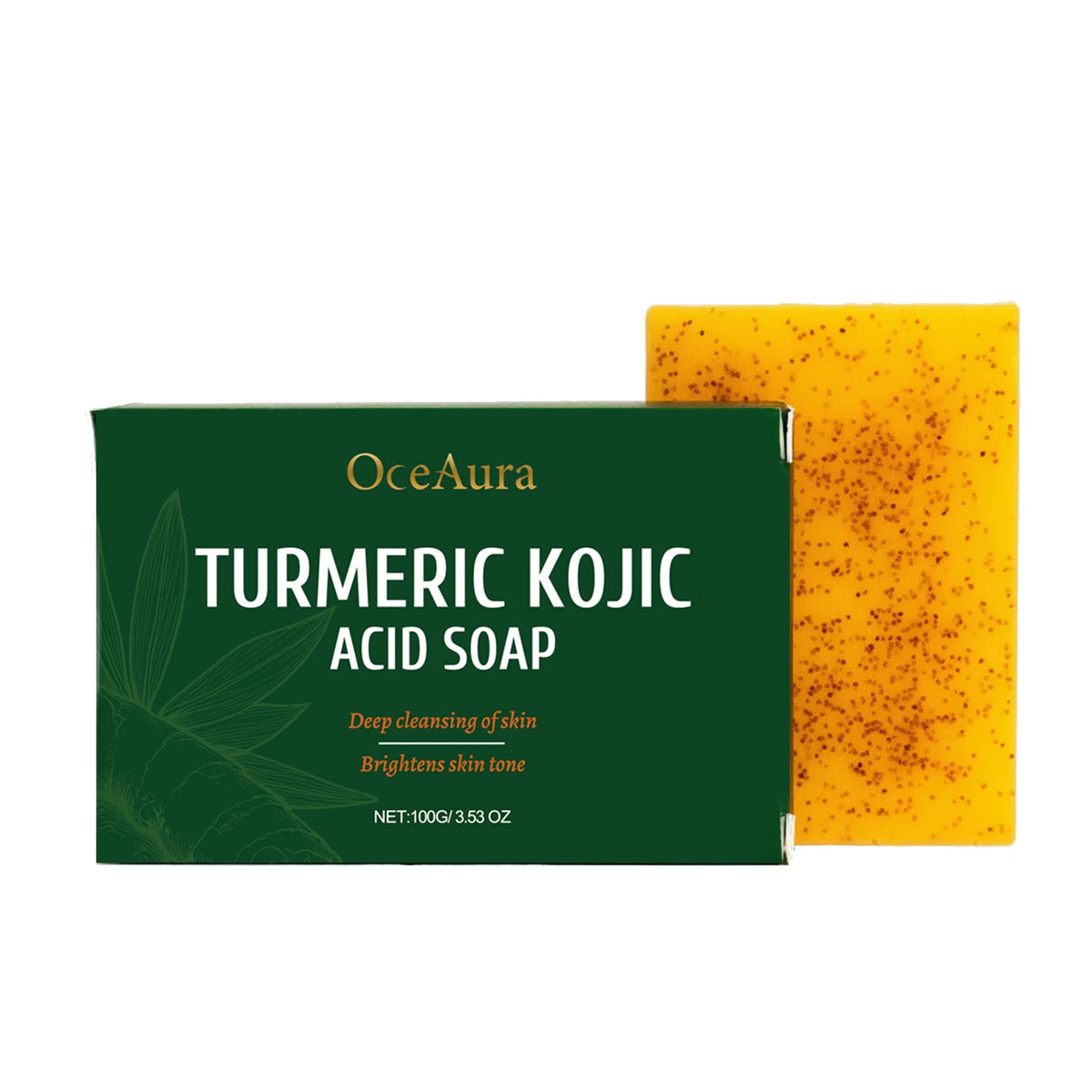 OceAura Turmeric & Kojic Acid Brightening Soap 100g Brightening Cleansing Bar Qst 1 PCS