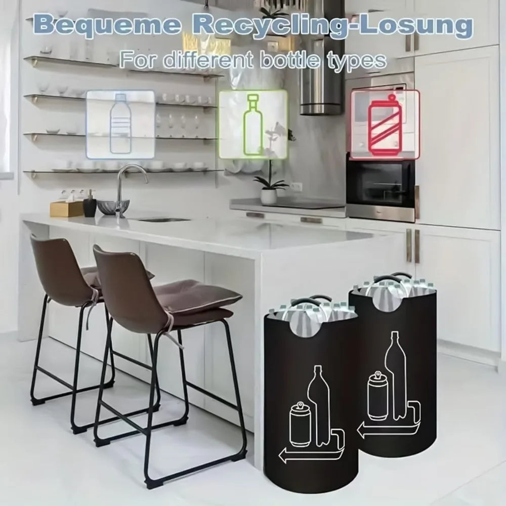 Large 90L Bottle Recycling Bag – Oxford Cloth & Aluminum Handle Recycling Storage Bag Qme