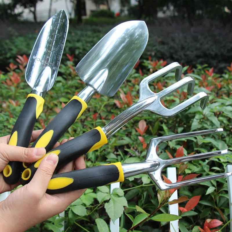 Ergonomic Garden Hand Trowel Rake Cultivator & Weeder Set Garden Hand Tool Set Qme