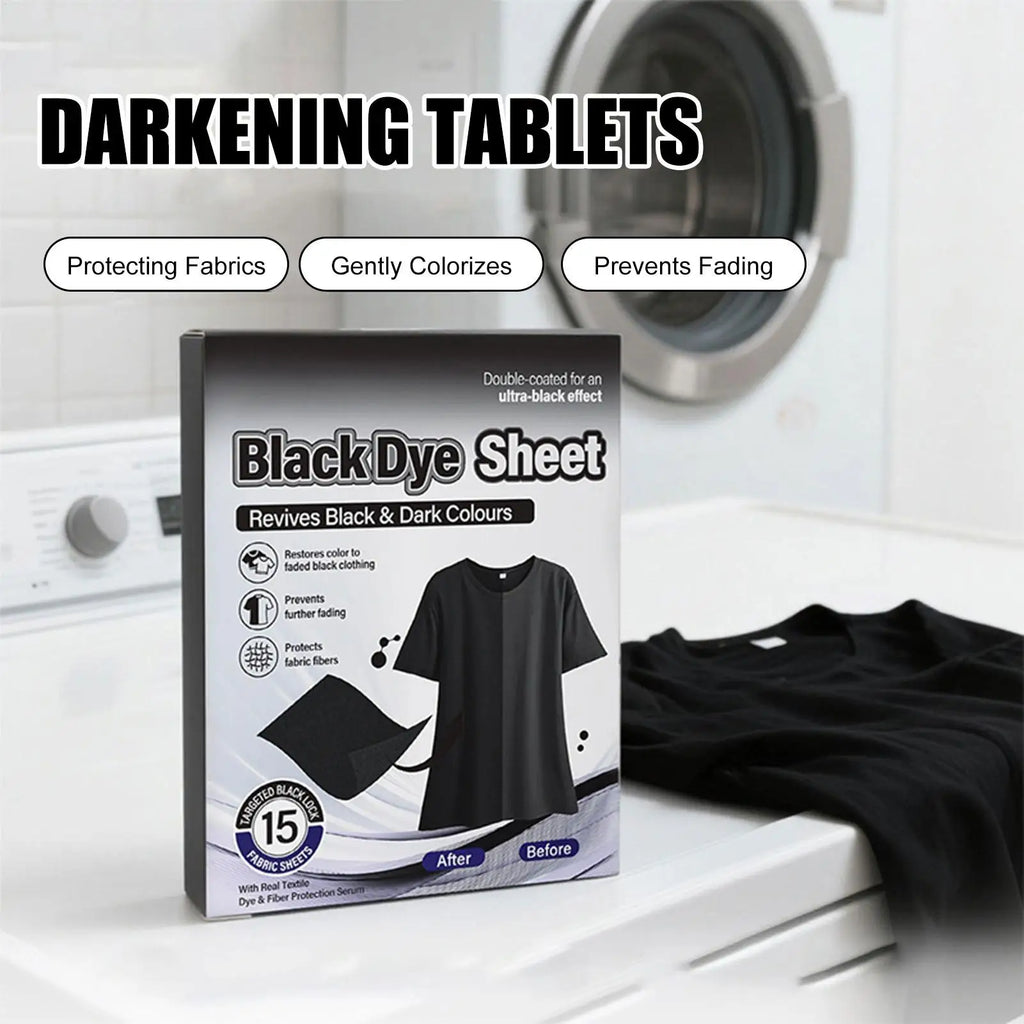 Black Clothes Dye Restorer Laundry Sheets – 15 Pack | Qme Fabric Dye Sheets Qme