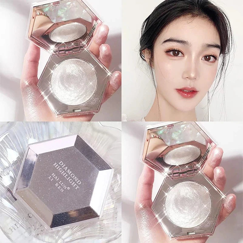 Glitter Highlighter Makeup Palette – Face, Body & Cheek Shimmer Highlighter Palette Qme