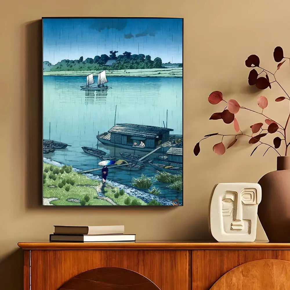 Kawase Hasui Canvas Poster – Japanese Waterproof Wall Art Canvas Wall Art Qst z8 20x30cm Unframed