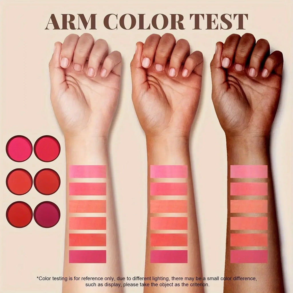 6-Color Waterproof Matte Blush Palette | Buildable Coverage Matte Blush Palette Qme