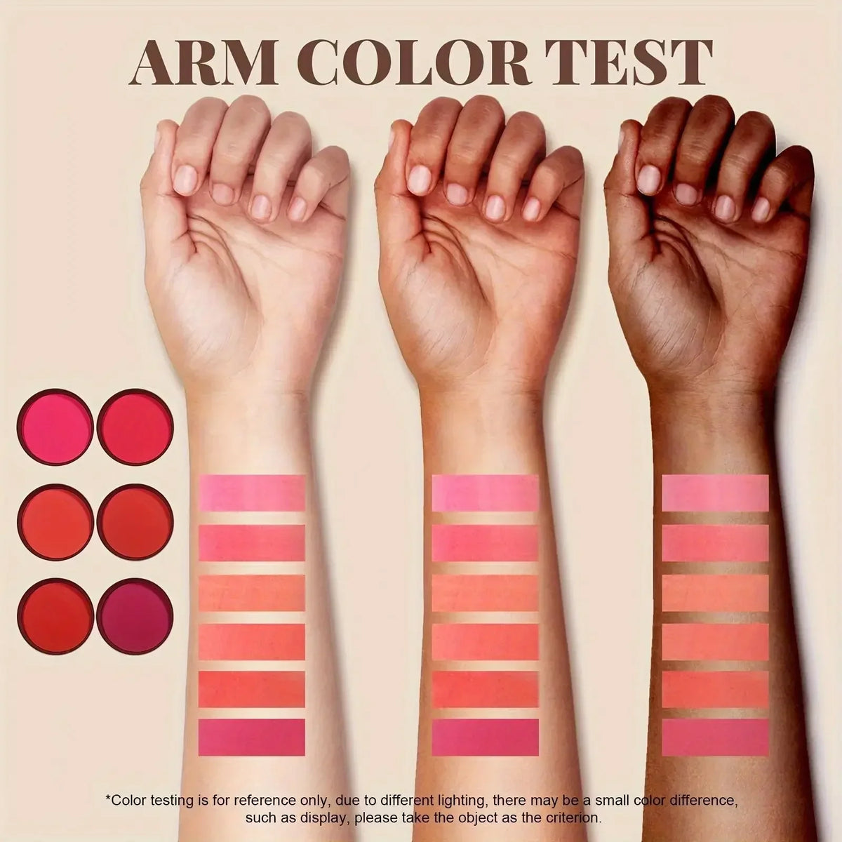 6-Color Waterproof Matte Blush Palette | Buildable Coverage Matte Blush Palette Qme