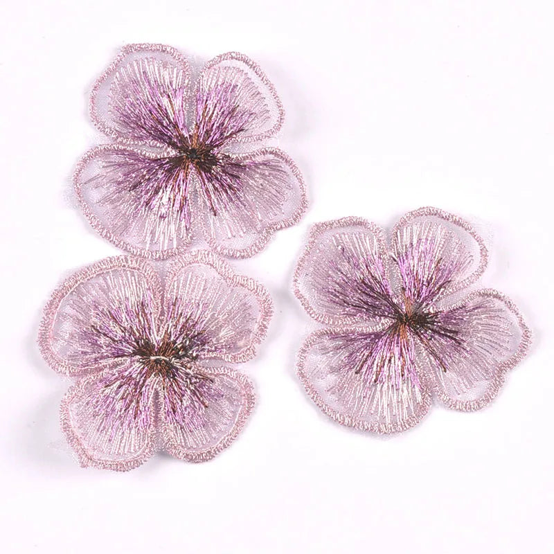 Flower Lace Embroidery Mesh Appliqués – 20pc Sewing Patches Embroidery Appliqué Patches Qme