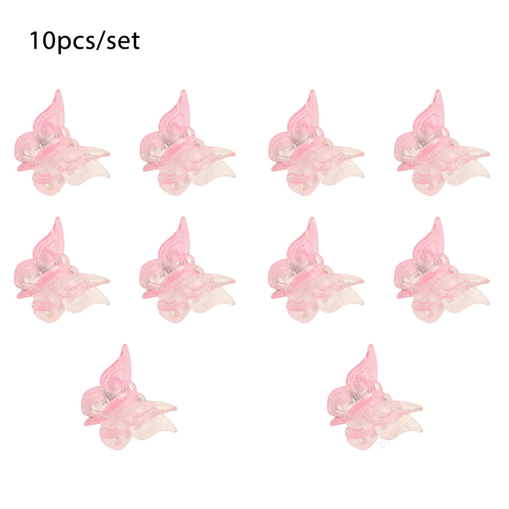 Colorful Butterfly Hair Claw Clips Mini Gradient Barrettes Hair Claw Clips Qme Light Pink