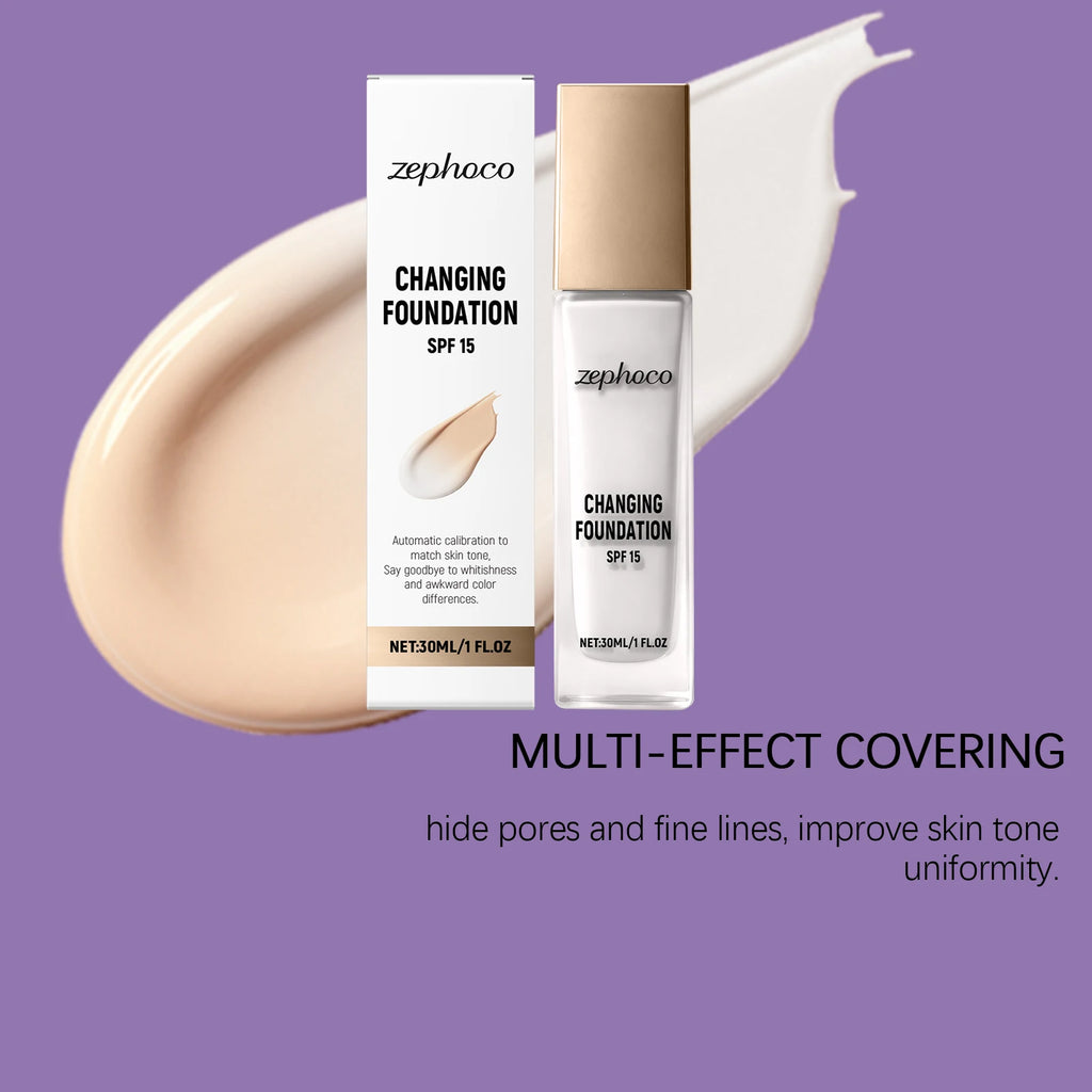 Zephoco Warm Tone Foundation – Lightweight & Long-Lasting 30ml Liquid Foundation Qst