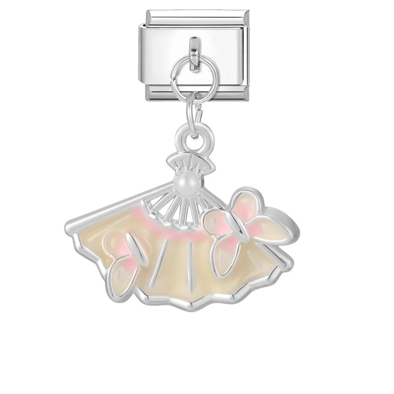 Zircon Crystal Italian Charm Link – Stainless Steel Bracelet