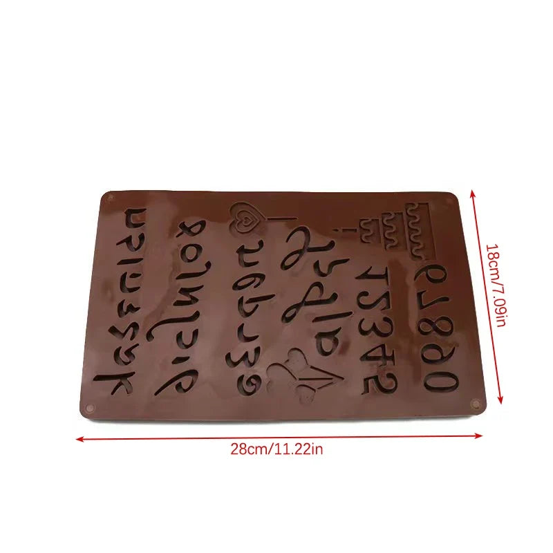 3D Hebrew Letters & Arabic Numbers Silicone Chocolate Mold Silicone Baking Mold Qme