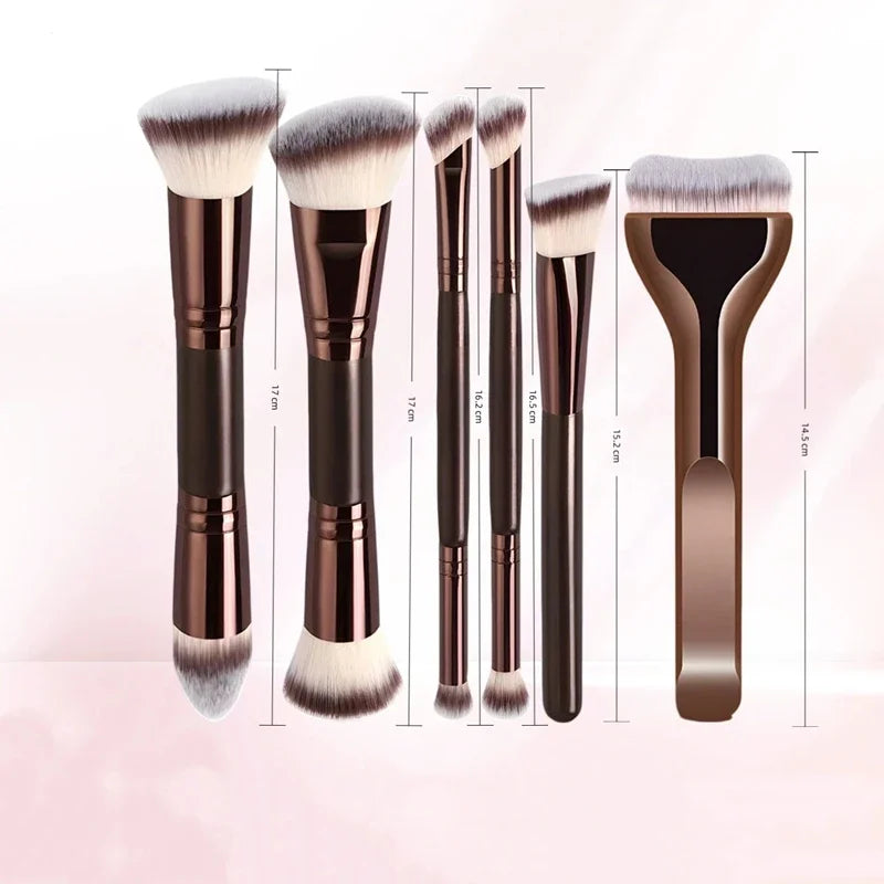 5-Piece Dual-Ended Professional Makeup Brush Set – Travel Makeup Brush Set Qme