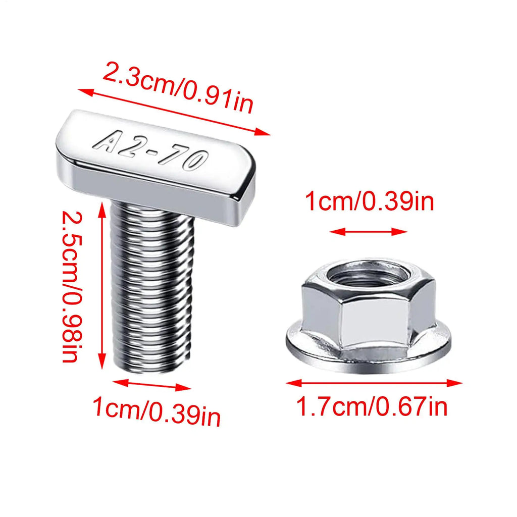 Stainless Steel T-Slot Hammer Head Bolts | Heavy-Duty Track Screws T-Slot Bolts Qme