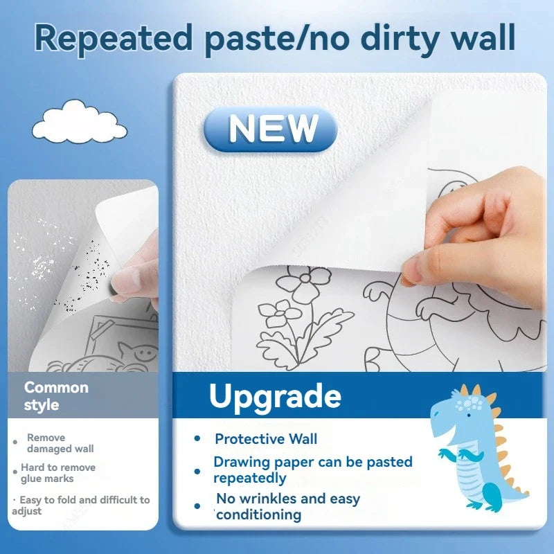 Kids 3M Doodle Drawing Roll – DIY Coloring Paper Scroll Kids Coloring Paper Roll Qme
