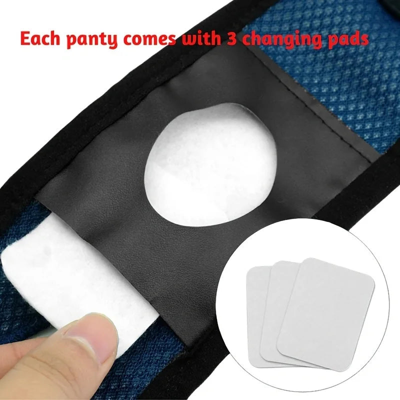 Breathable Adjustable Female Dog Diapers + 3 Replacement Pads Female Dog Diapers Qme