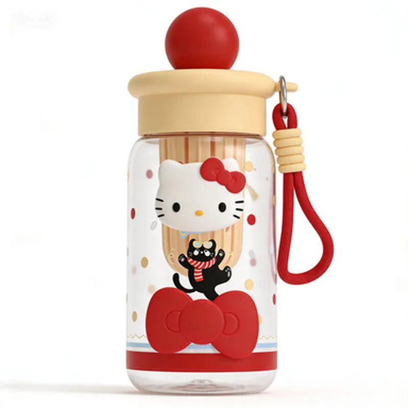 Hello Kitty Large-Capacity Plastic Straw Cup – Portable Girls Plastic Straw Cup Qme