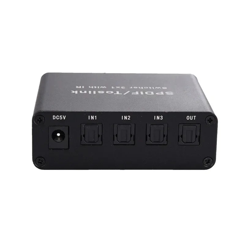 3x1 Optical Audio Switcher TOSLINK LPCM DTS Dolby + Remote Optical Audio Switcher Qme