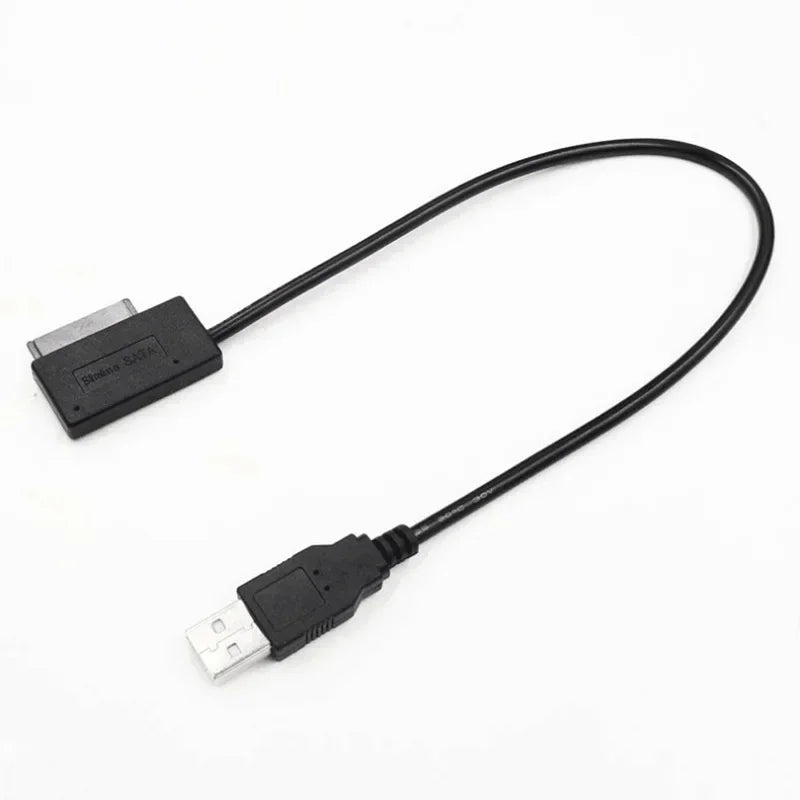 USB 2.0 to Mini SATA II 13-Pin Adapter Cable for Laptop DVD Drive Optical Drive Adapter Qme