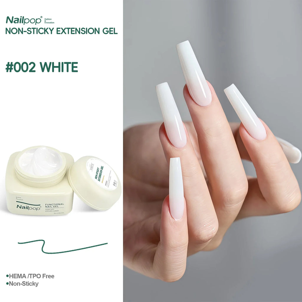 Nailpop No TPO HEMA Extension Gel – Non-Sticky Nail Art Nail Extension Gel Qme 20GNSG-White