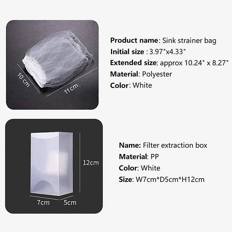 100-Pack Disposable Mesh Sink Strainer Bags – Drain Filter Sink Drain Strainer Bags Qme