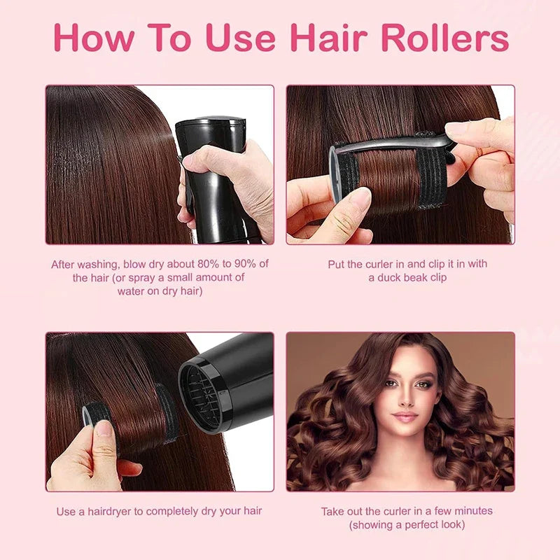Heatless Self-Grip Hair Rollers – Clip Curlers for Volume & Curls Hair Rollers Qme