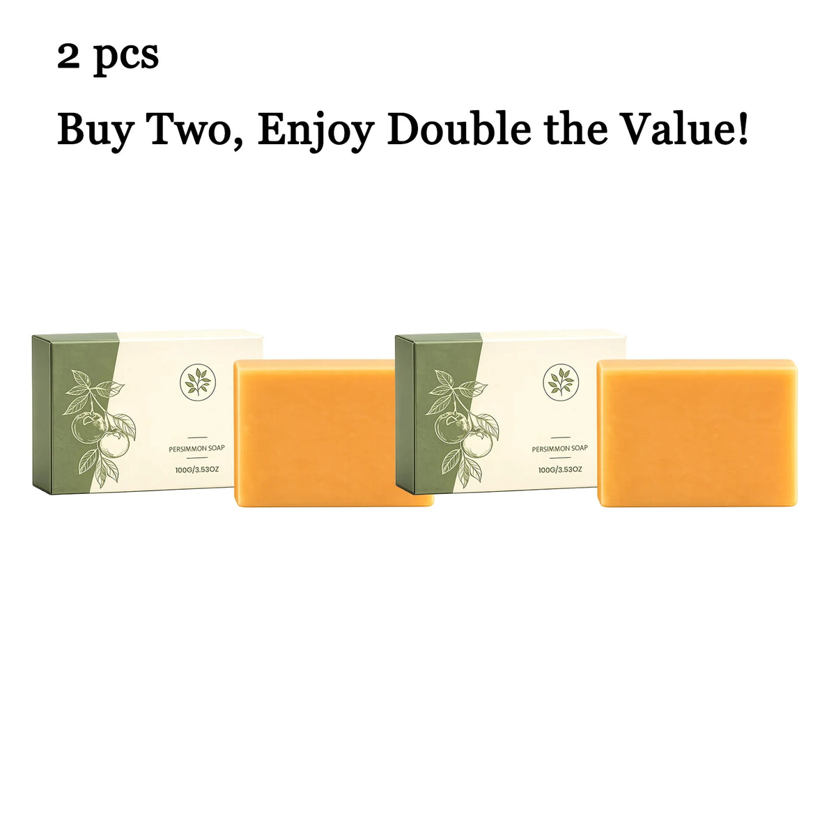 Persimmon Soap Bar 100g – Hydrating & Gentle Body Soap Body Soap Bar Qst 2 pcs