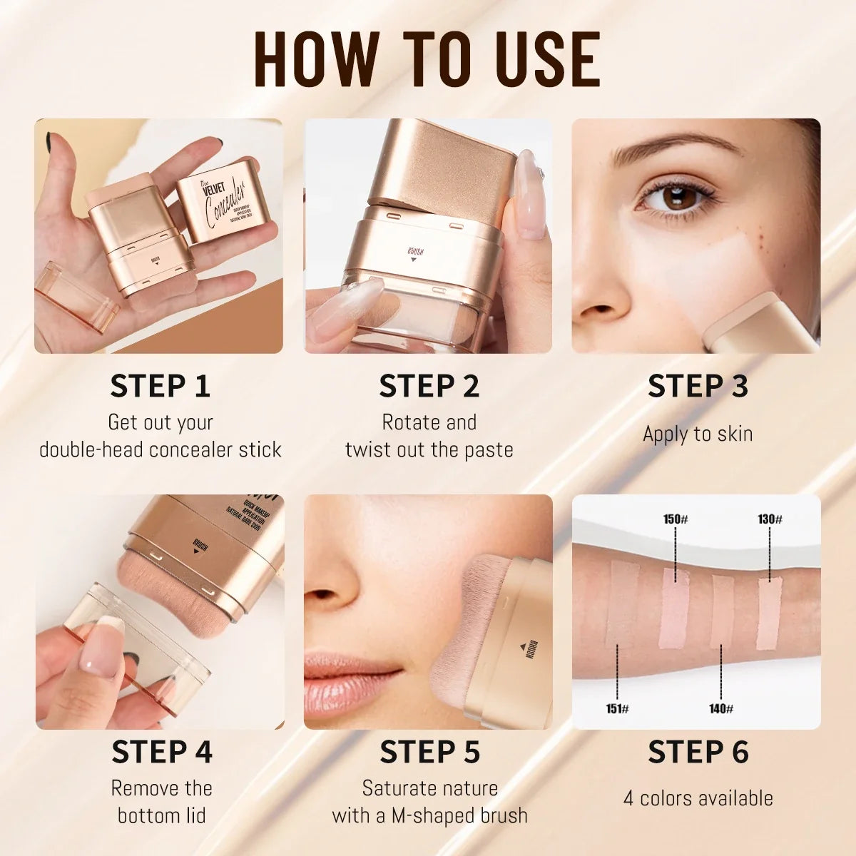 Qme 2-in-1 Concealer & Foundation Stick | Waterproof Concealer Foundation Stick Qme