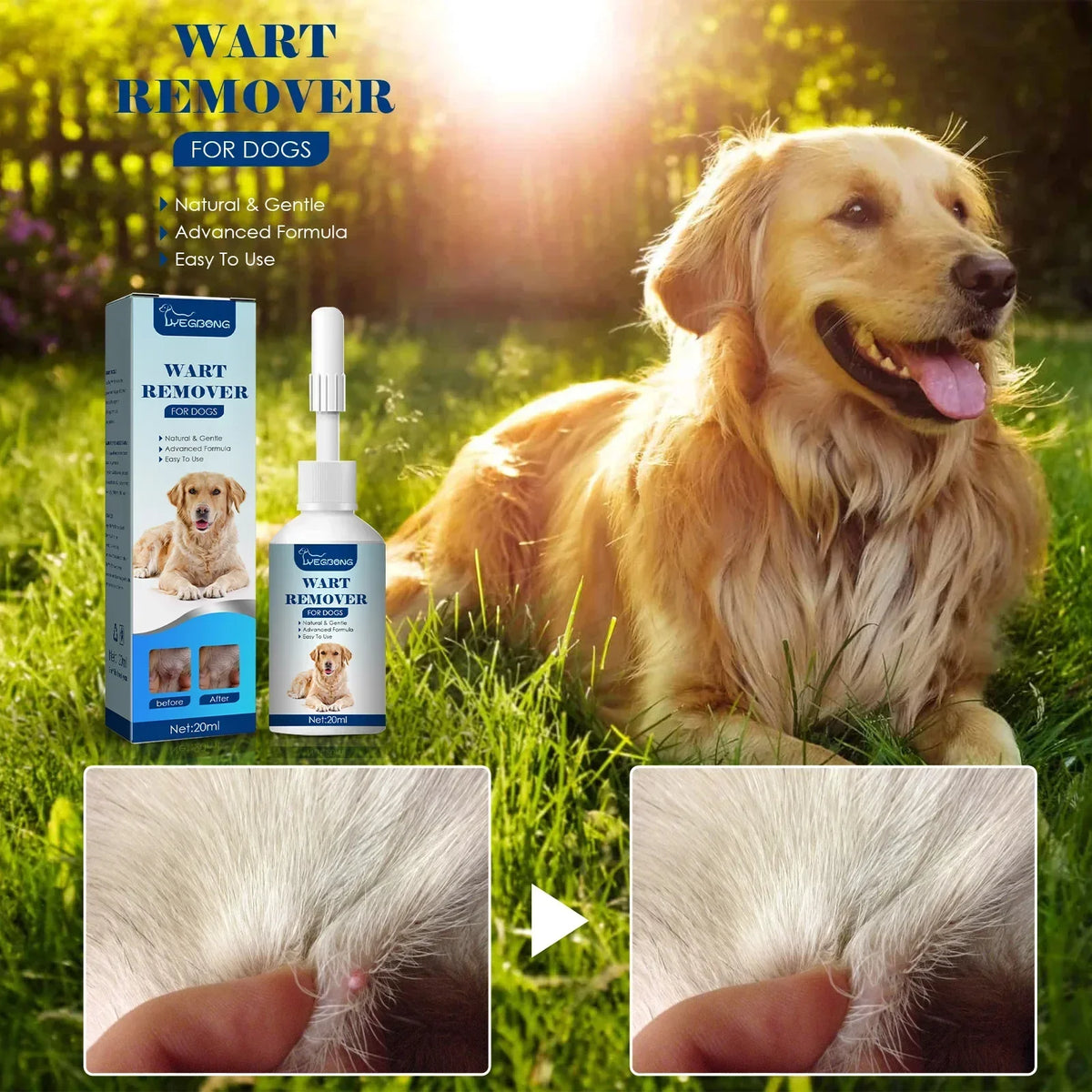 Natural Pet Skin Tag & Blemish Remover for Dogs & Cats Pet Skin Care Qme