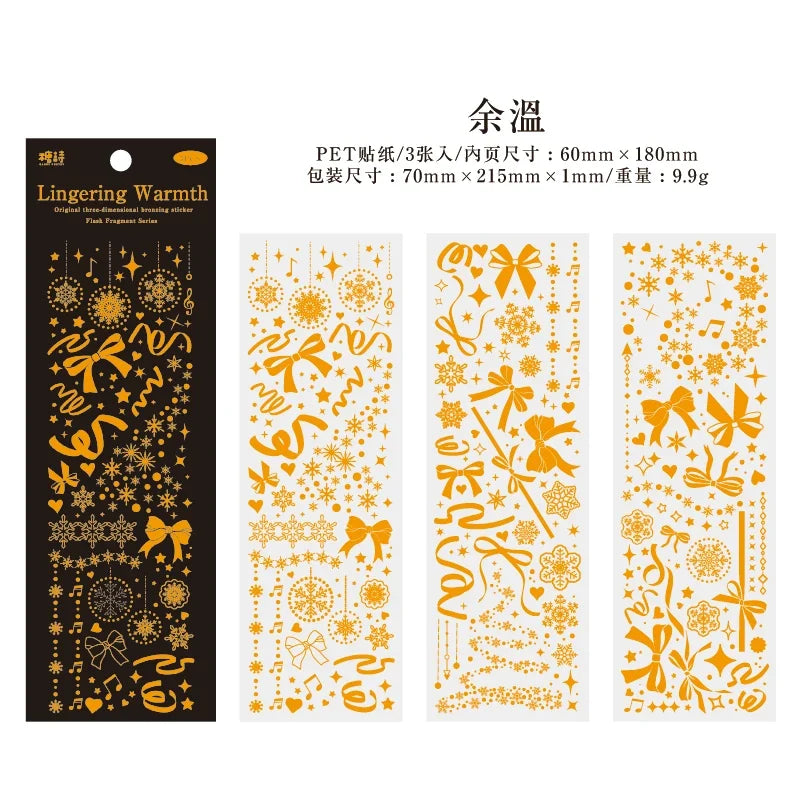 Waterproof Glitter Laser Cartoon Dot Stickers – 3 Pack | DIY Craft Decorative Stickers Qme C