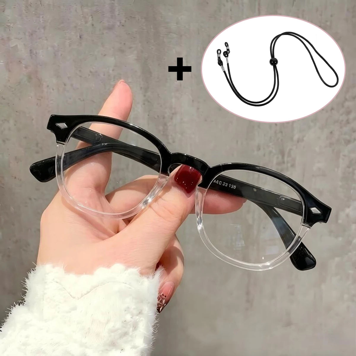 VOPHA Blue Light Blocking Reading Glasses Round Frame L21 Reading Glasses Qst black clear