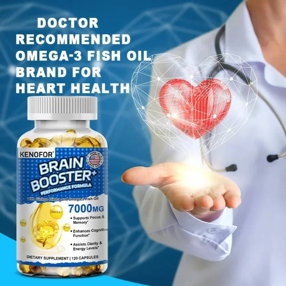 Ginkgo Biloba & Fish Oil Supplement – 120 Capsules Dietary Supplement Qst