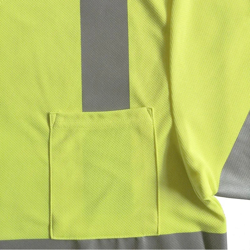 Men's Quick Dry Hi-Vis Reflective Safety Work T-Shirt Safety Work T-Shirt Qme Fluorescent yellow M