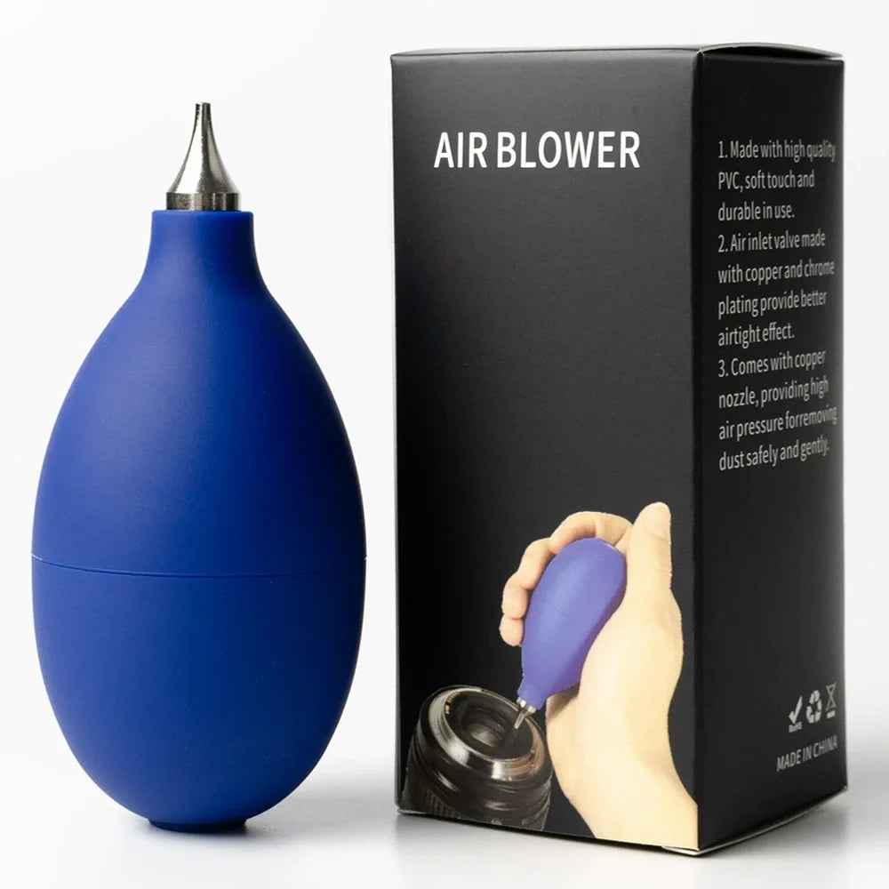 Mini Rubber Air Pump Dust Blower – Camera Lenses & Keyboards Rubber Air Blower Qme Blue