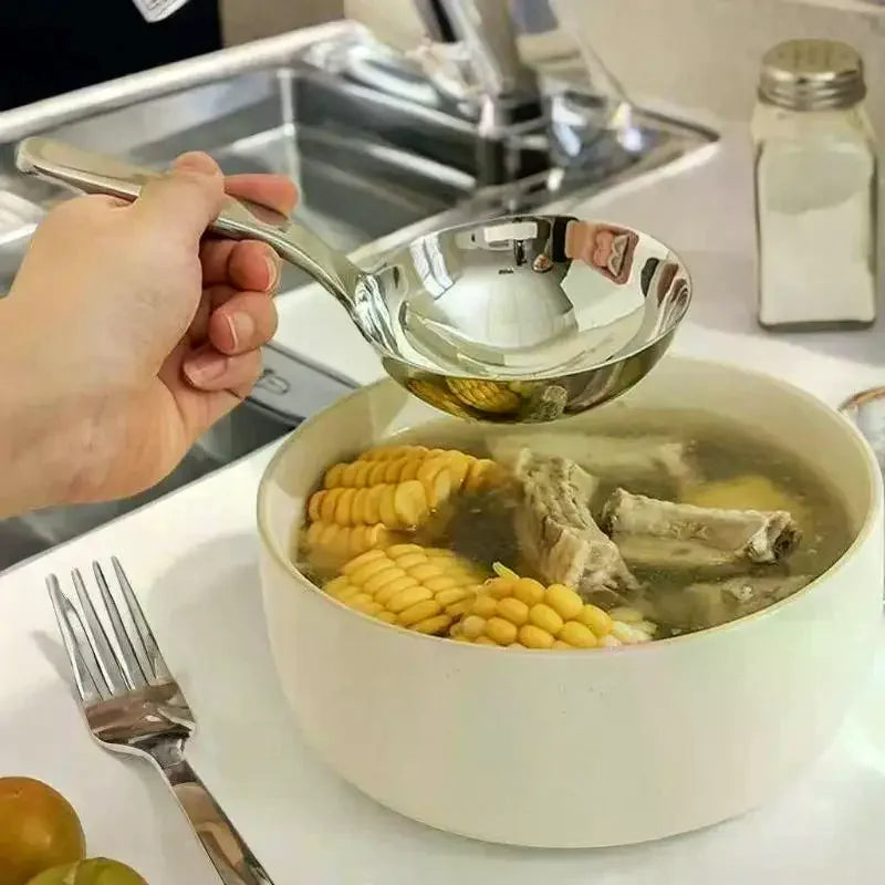 Stainless Steel Deep Soup Ladle – Large Short Handle Spoon Soup Ladle Qme