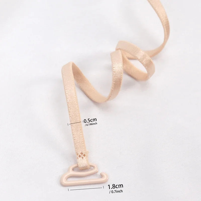 Women's Elastic Nylon Bra Straps – Thin Non-Slip Spaghetti Bra Straps Qme