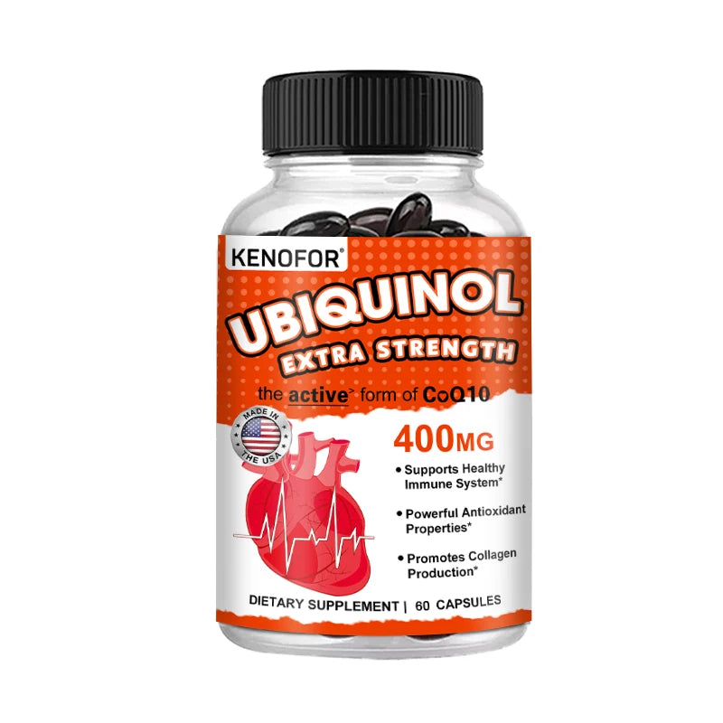 KENOFOR CoQ10 400mg Ubiquinol Softgel Antioxidant Supplement CoQ10 Supplement Qst 60 count-1 bottle