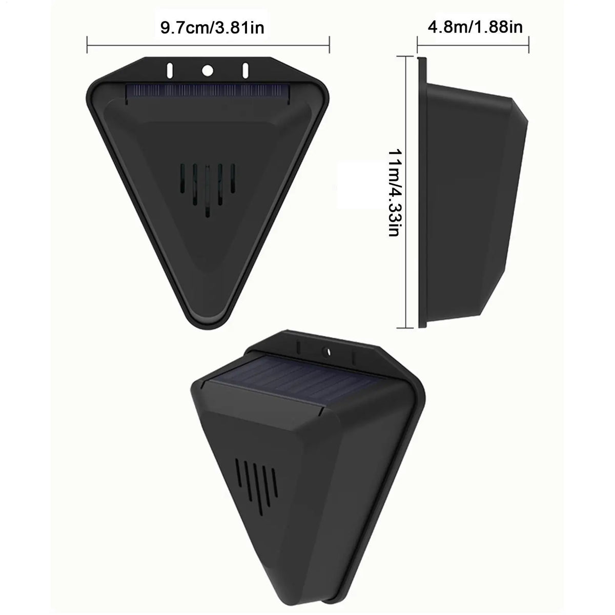 Solar Bird Repeller Outdoor – 13 Sound Modes, Waterproof Solar Animal Repeller Qme