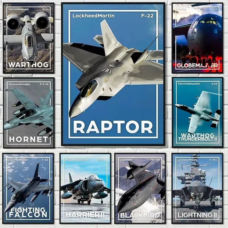 F-16 Blackbird Fighter Jet HD Canvas Wall Art Poster Canvas Wall Poster Qst