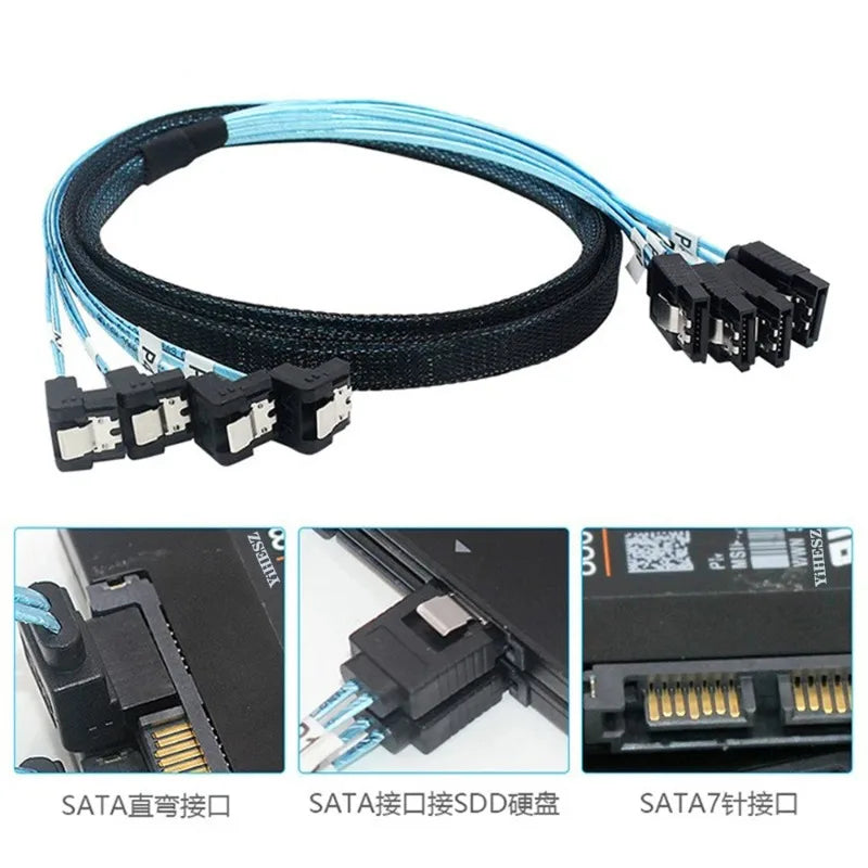 SATA 7-Pin 180° to 90° Right Angle SSD Hard Drive Data Cable SATA Data Cable Qme