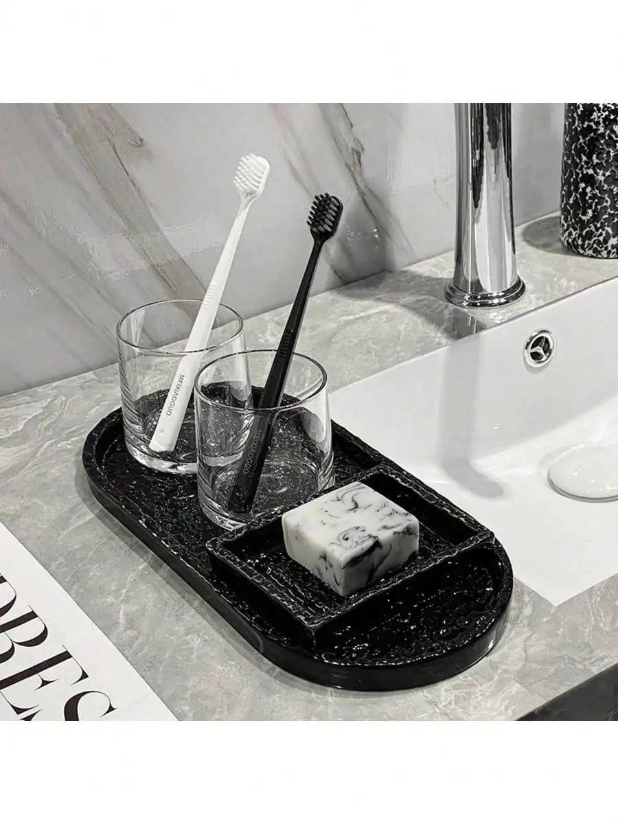 Ceramic Stone Bathroom Tray – Jewelry & Soap Storage Rack Bathroom Storage Tray Qme