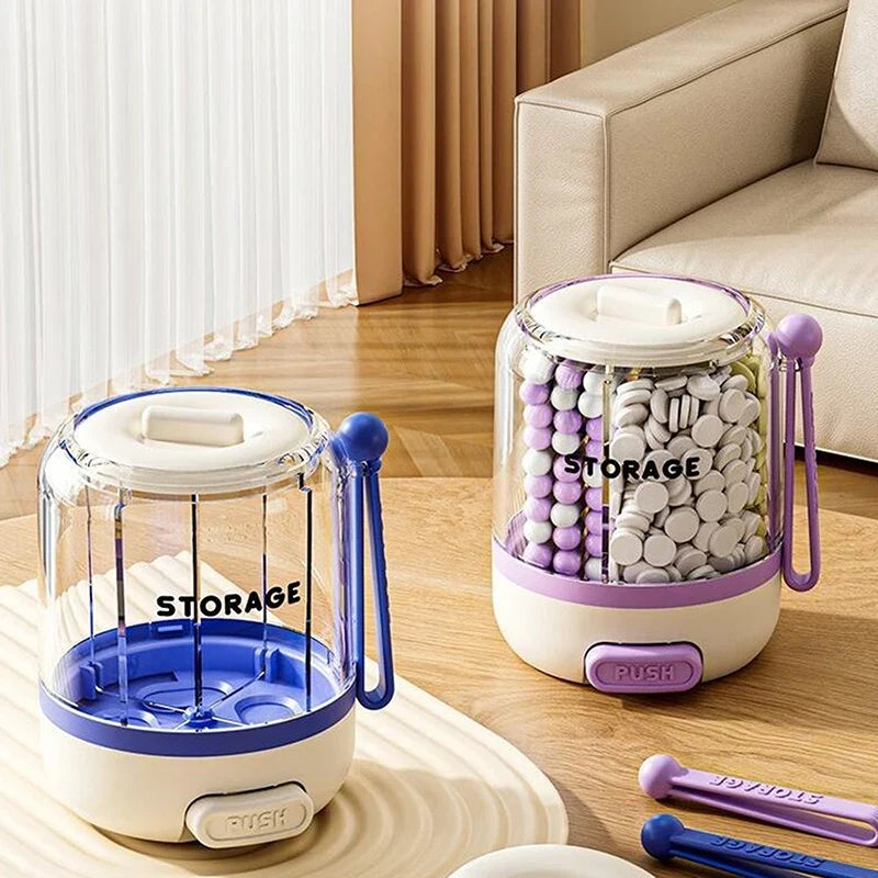 4-Compartment Round Pill Organizer – Portable Medicine Case Pill Organizer Case Qme