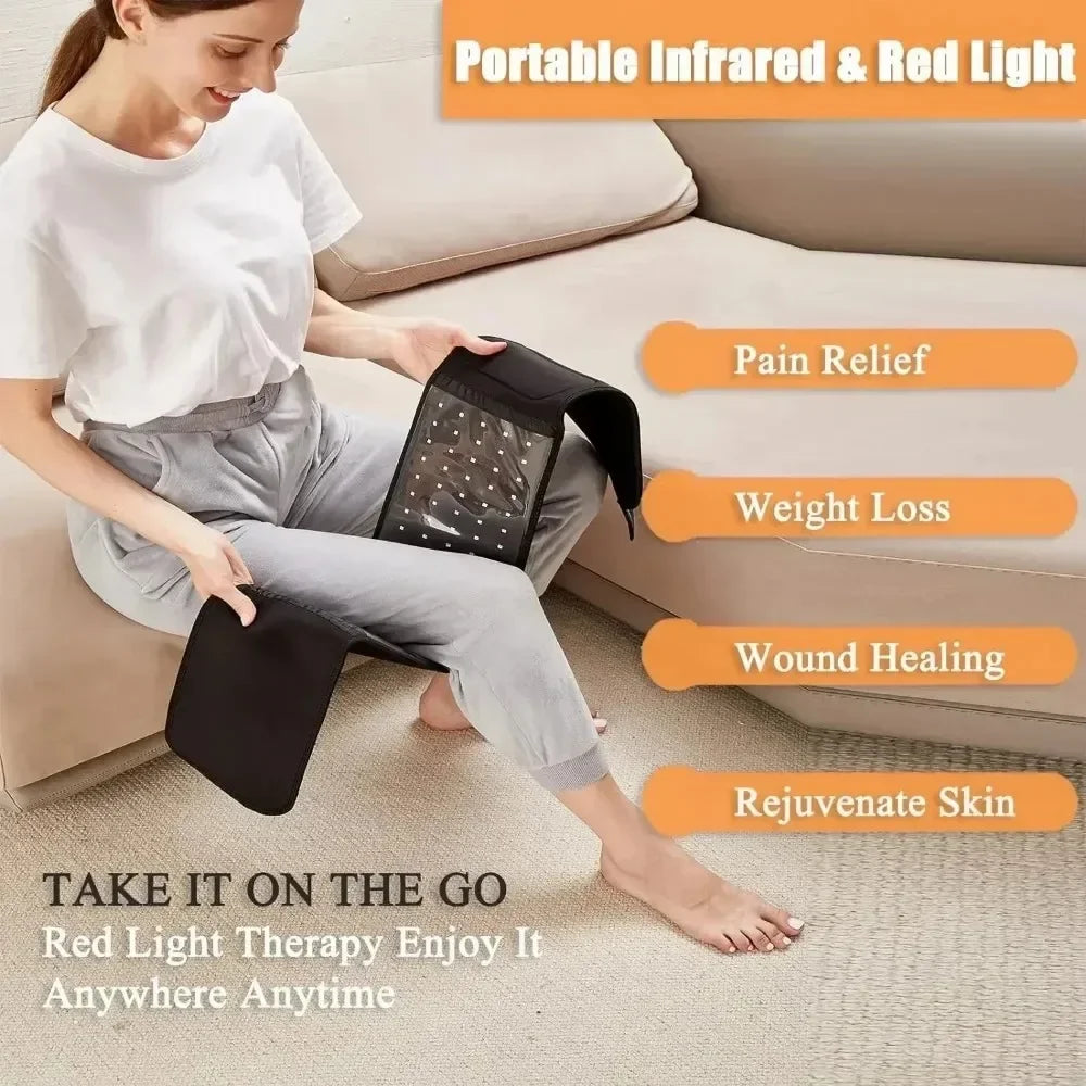 Jecaliz Red & Infrared LED Light Therapy Belt 660nm 850nm LED Light Therapy Belt Qst
