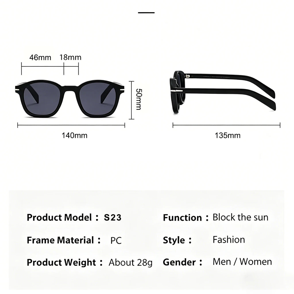 VOPHA Retro Square Sunglasses UV400 Unisex Men Women S23 Retro Sunglasses Qst