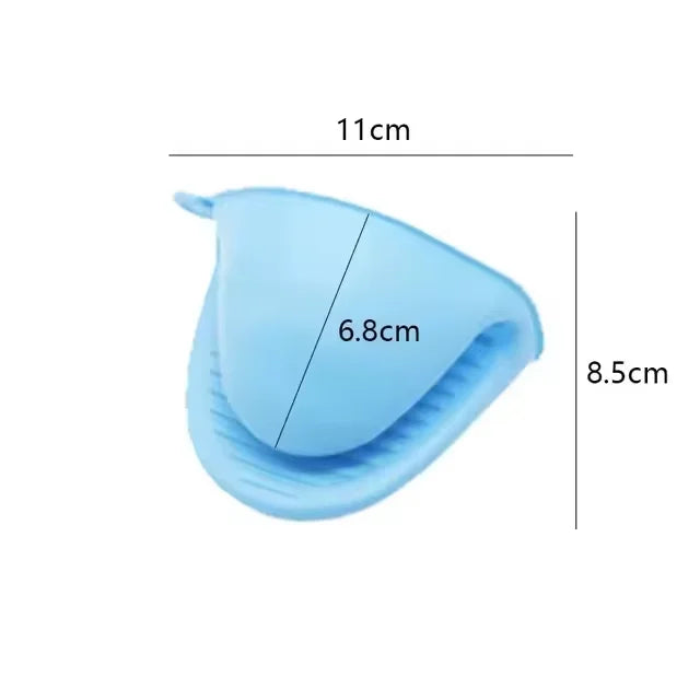 Silicone Pot Holder Clips – Heat-Resistant Kitchen Grippers 2pc Silicone Pot Holder Qst Blue-2pcs