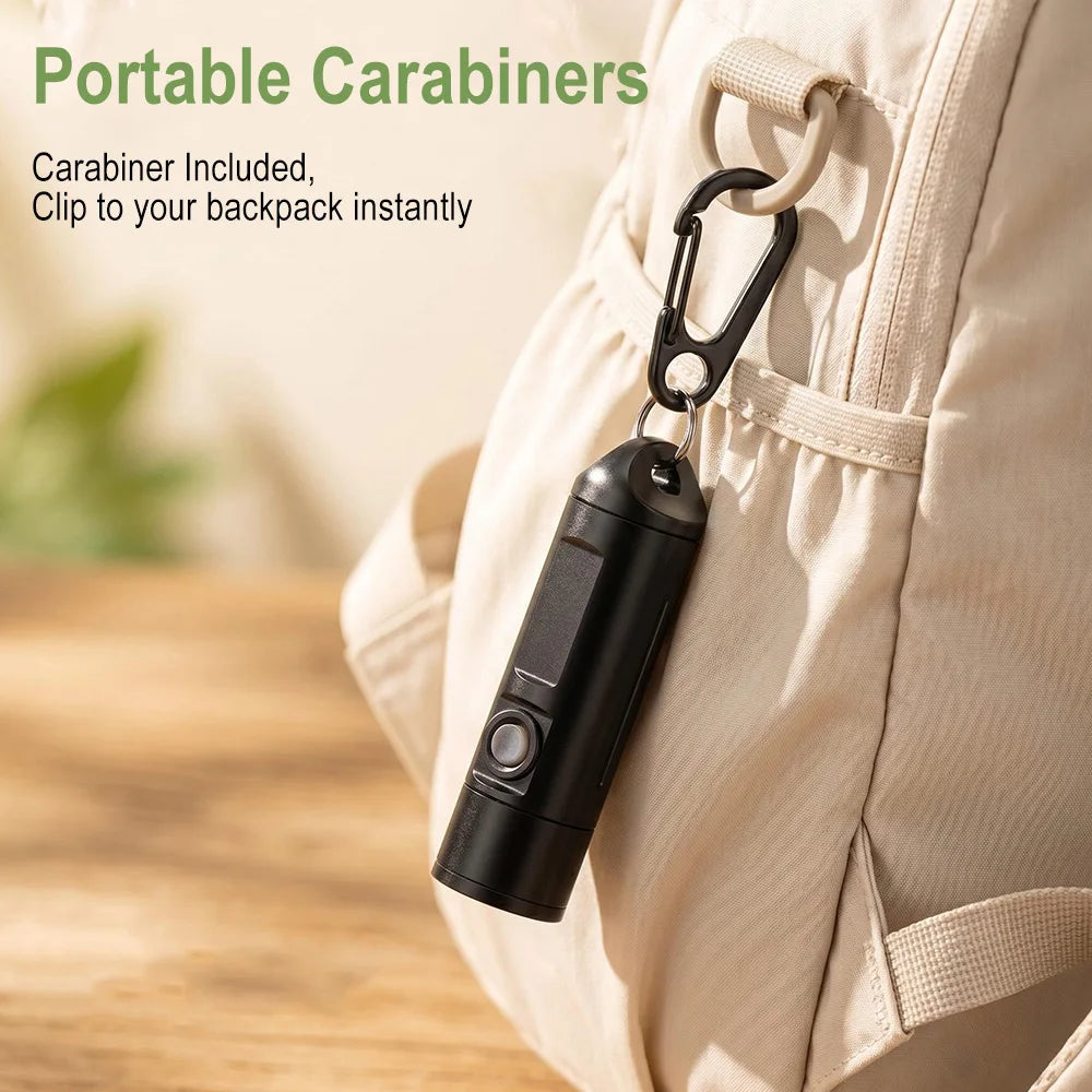 BORUiT Mini EDC Keychain Flashlight – Type-C Rechargeable Zoom Keychain Flashlight Qst