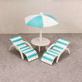 Mini Beach Chair & Umbrella Set – Dollhouse Miniature Decor Dollhouse Miniature Set Qst Blue