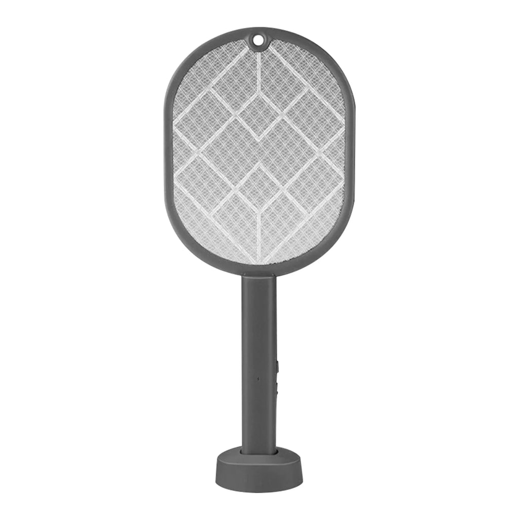 2-in-1 USB Rechargeable Electric Fly Swatter & Insect Killer Electric Fly Swatter Qme Grey
