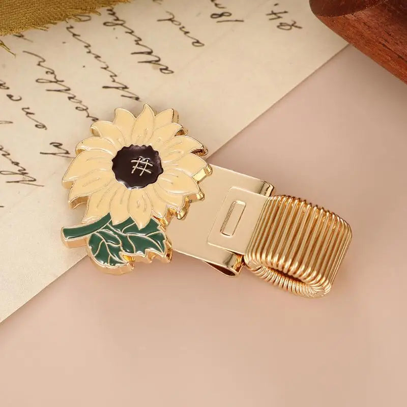 Flower-Themed Metal Pen Clip | Retro Spring Design Decorative Pen Clip Qme A1